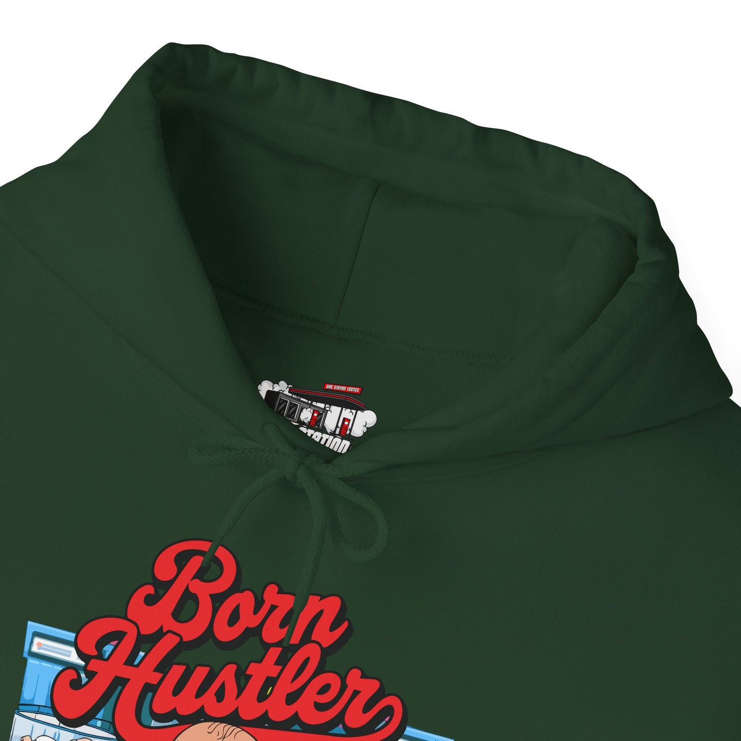 "Born Hustler" Gas Station Hooded Sweatshirt