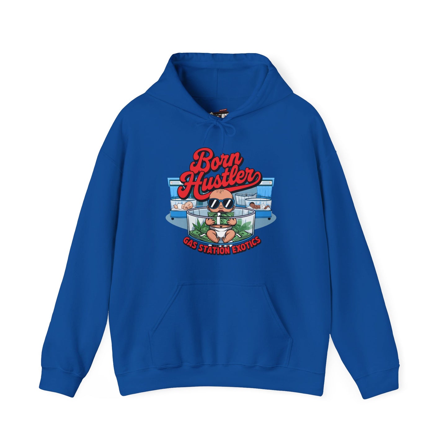"Born Hustler" Gas Station Hooded Sweatshirt