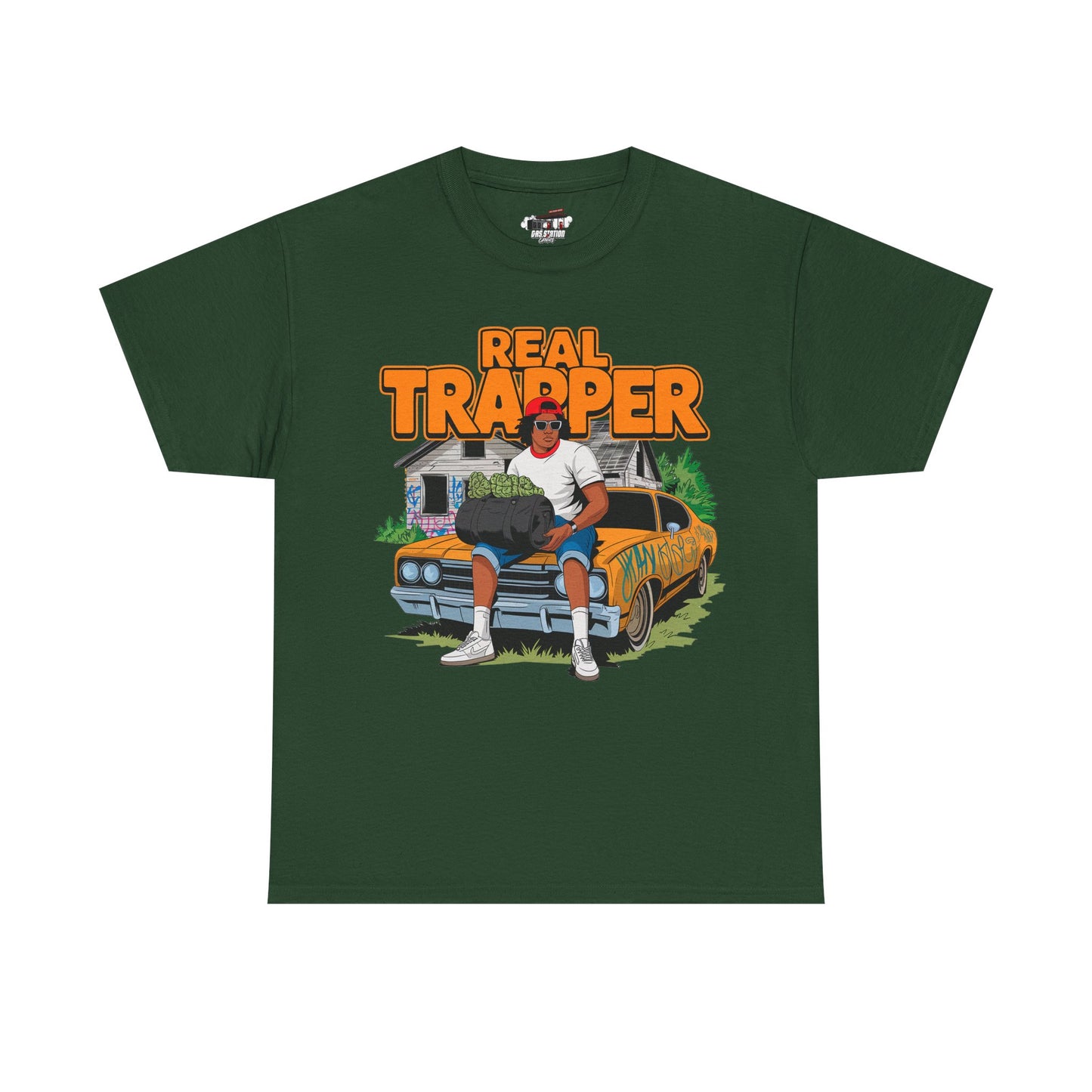 "Real Trapper" Gas Station Brand Tee