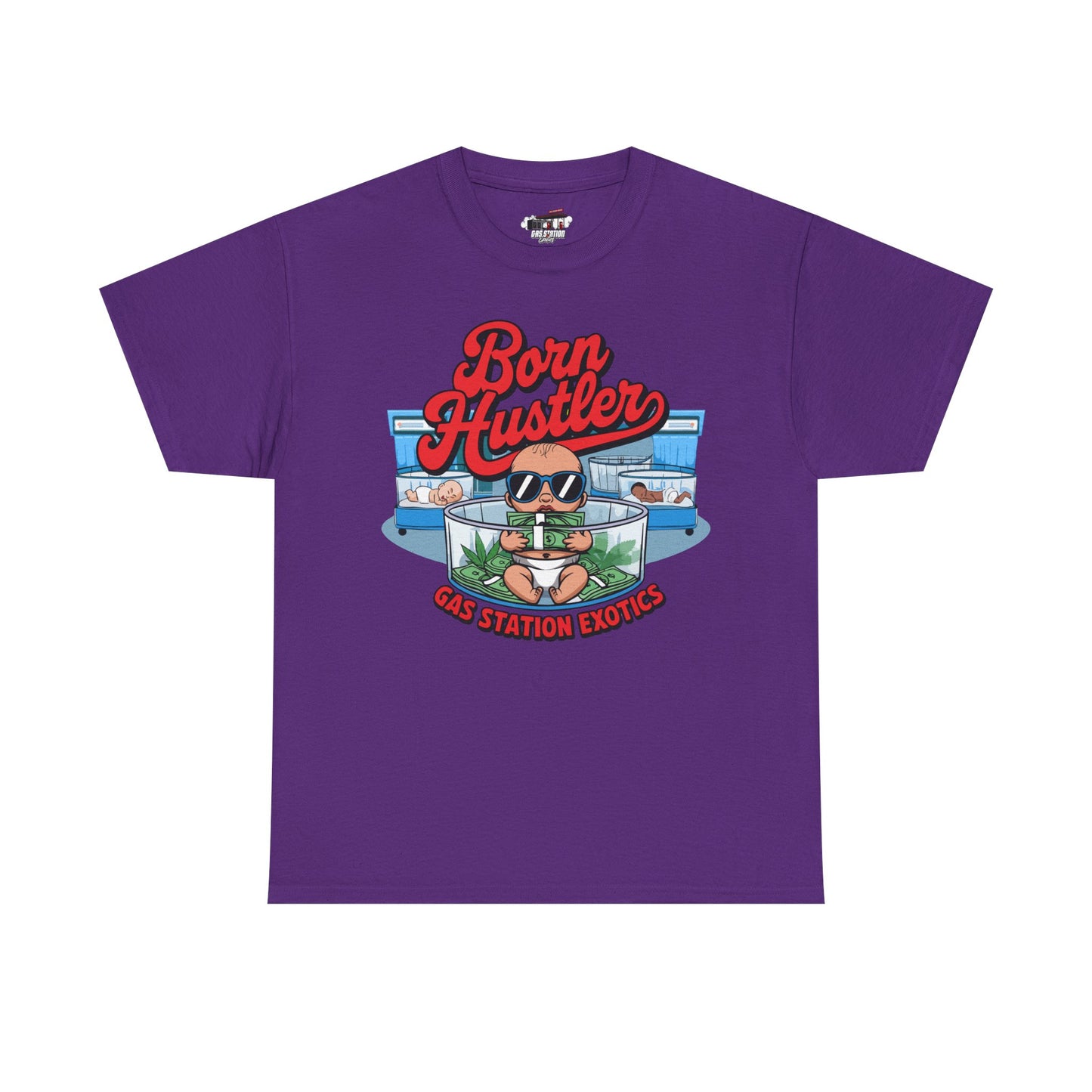 "Born Hustler" Gas Station Brand Tee