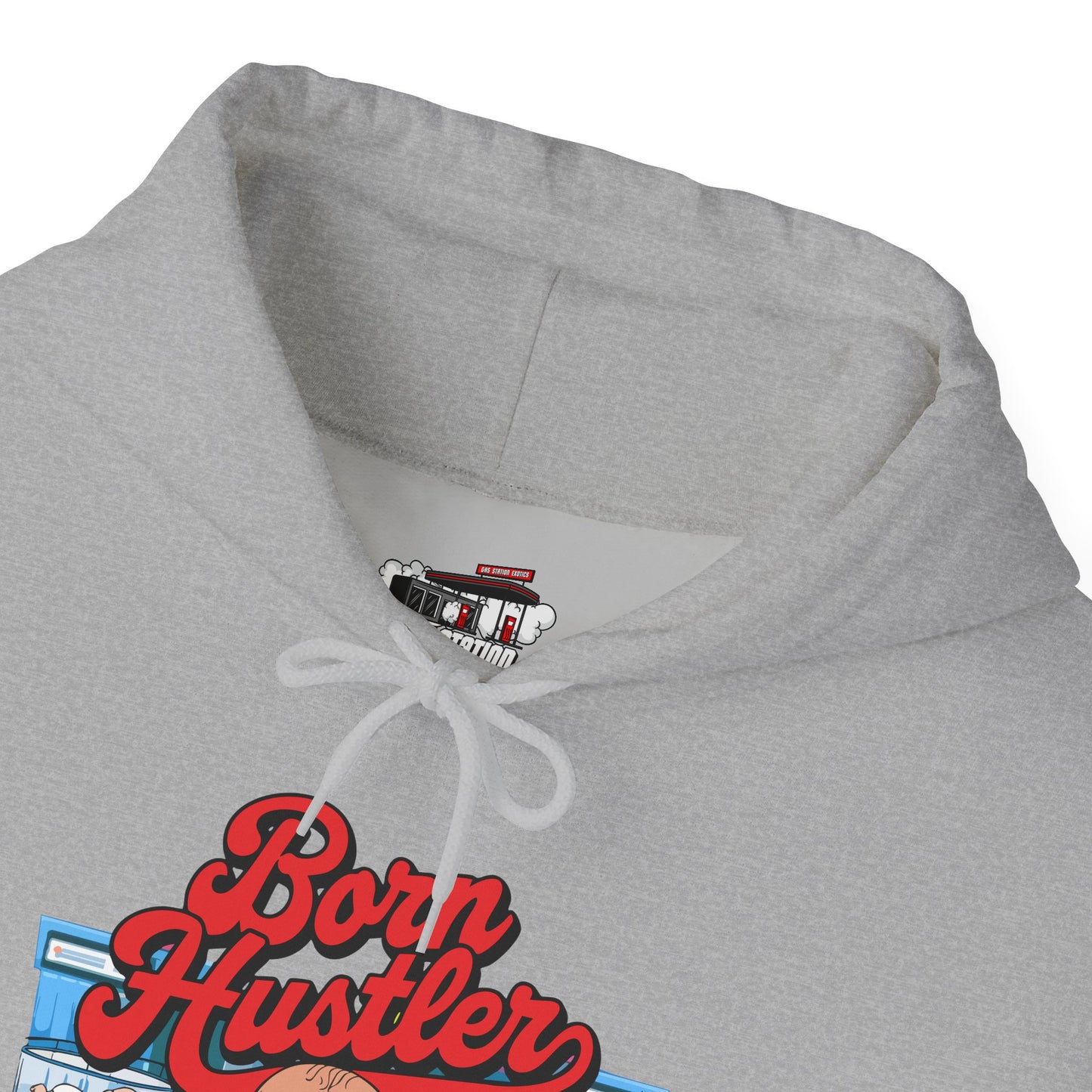 "Born Hustler" Gas Station Hooded Sweatshirt