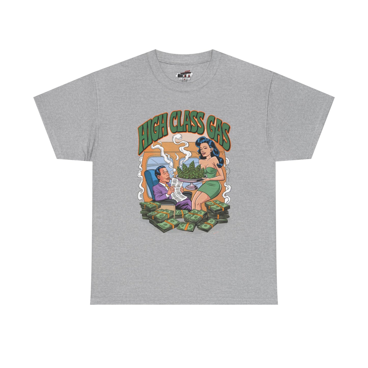 "High Class Gas" Gas Station Brand Tee