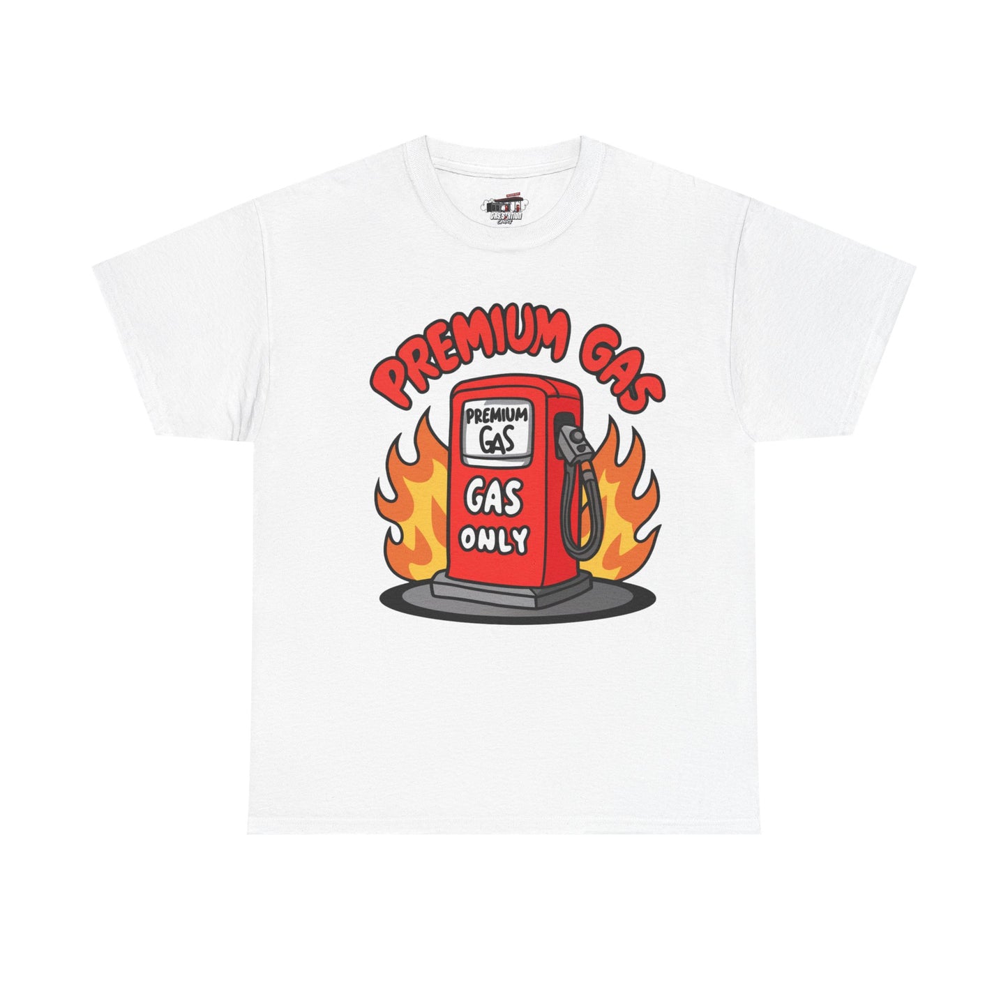 Premium Gas Only Gas Station Brand Tee