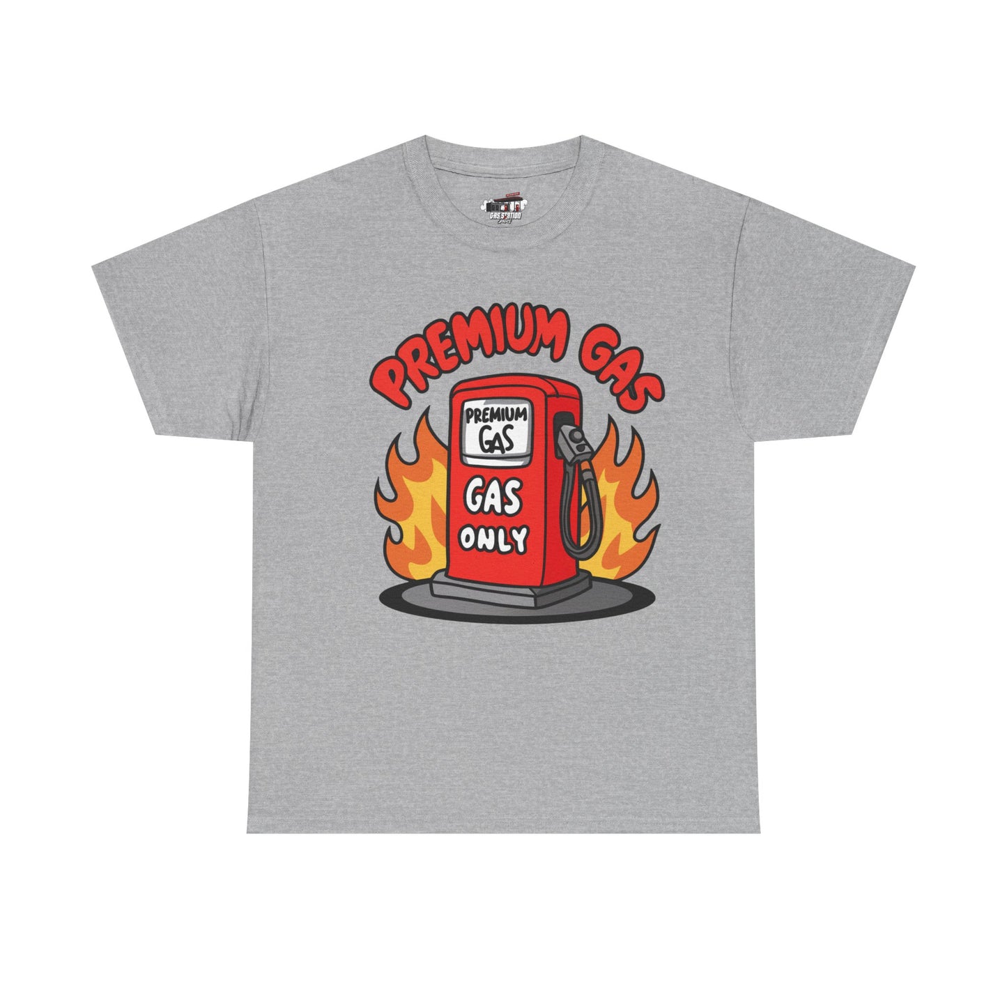 Premium Gas Only Gas Station Brand Tee
