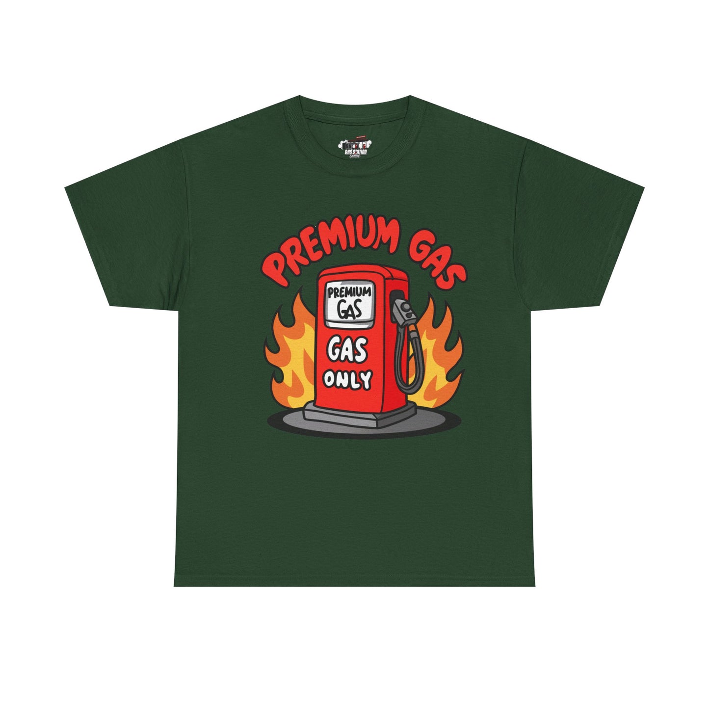 Premium Gas Only Gas Station Brand Tee