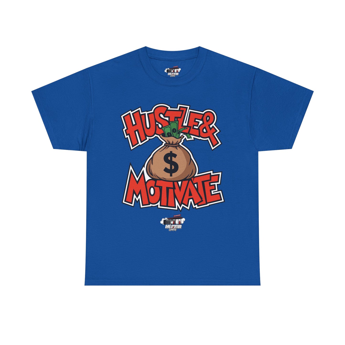 "Hustle & Motivate" Gas Station Brand Tee