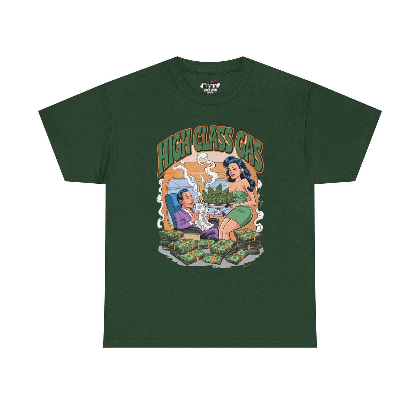 "High Class Gas" Gas Station Brand Tee