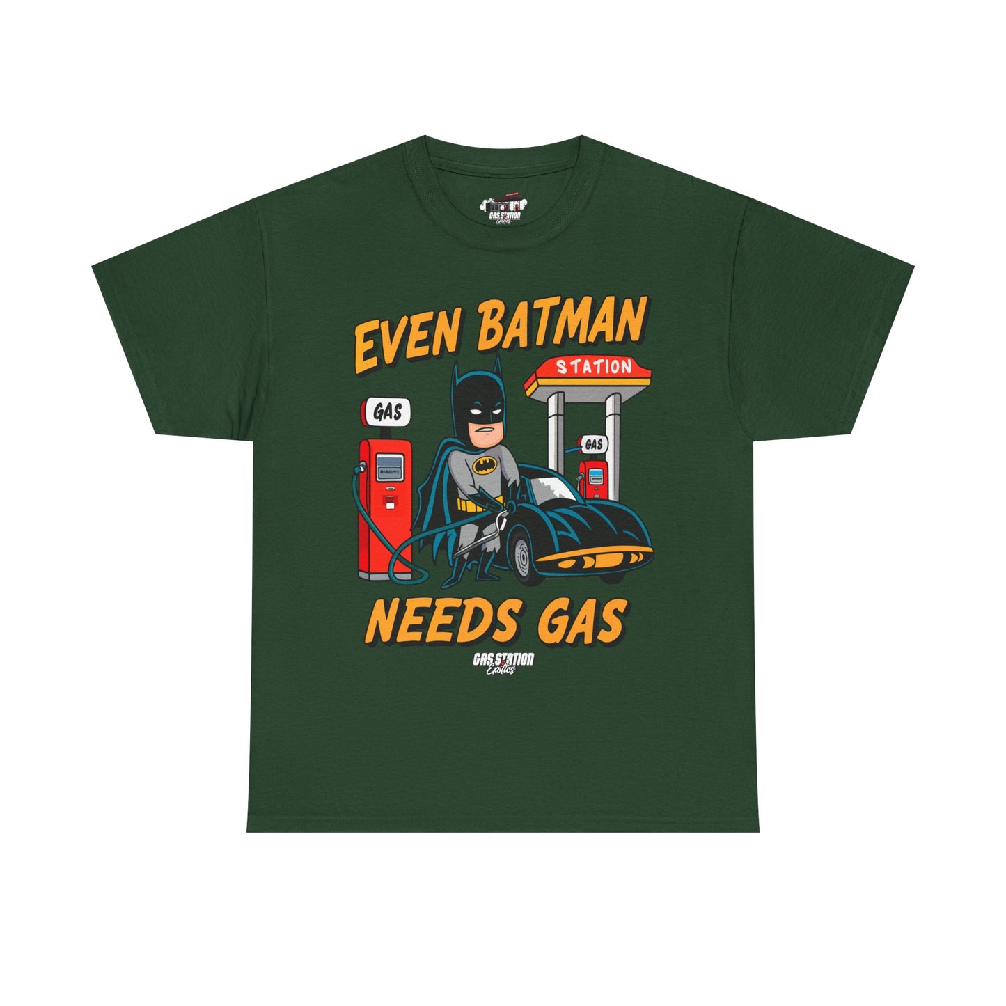 "Even Batman Needs Gas" Gas Station Brand Tee