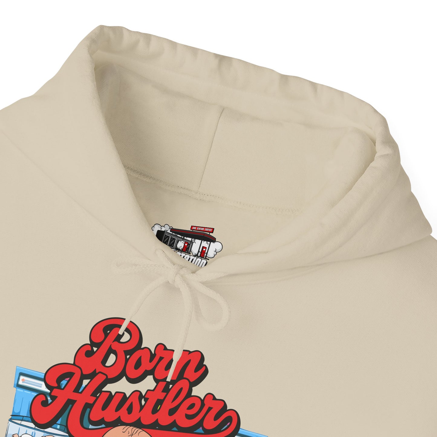 "Born Hustler" Gas Station Hooded Sweatshirt