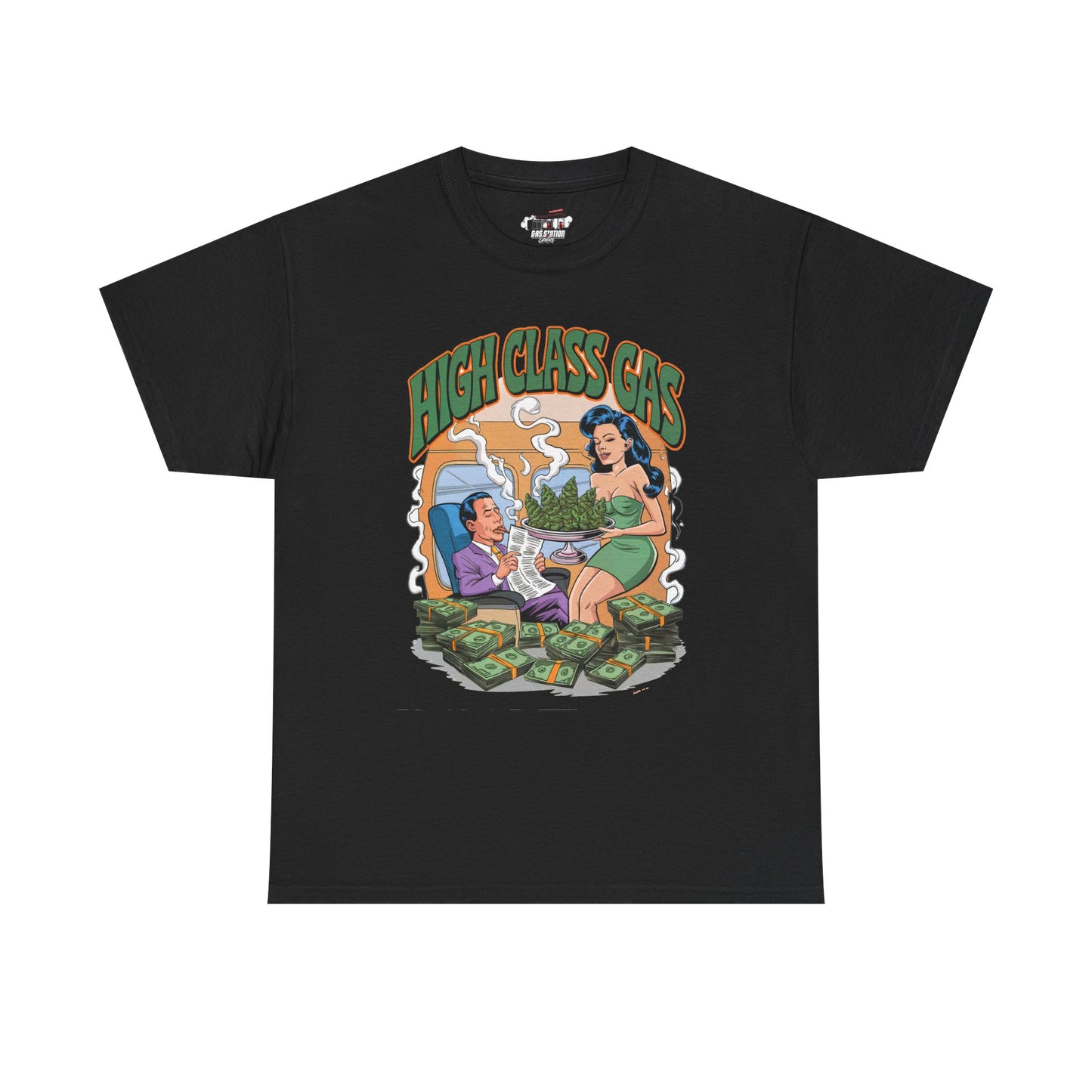 "High Class Gas" Gas Station Brand Tee