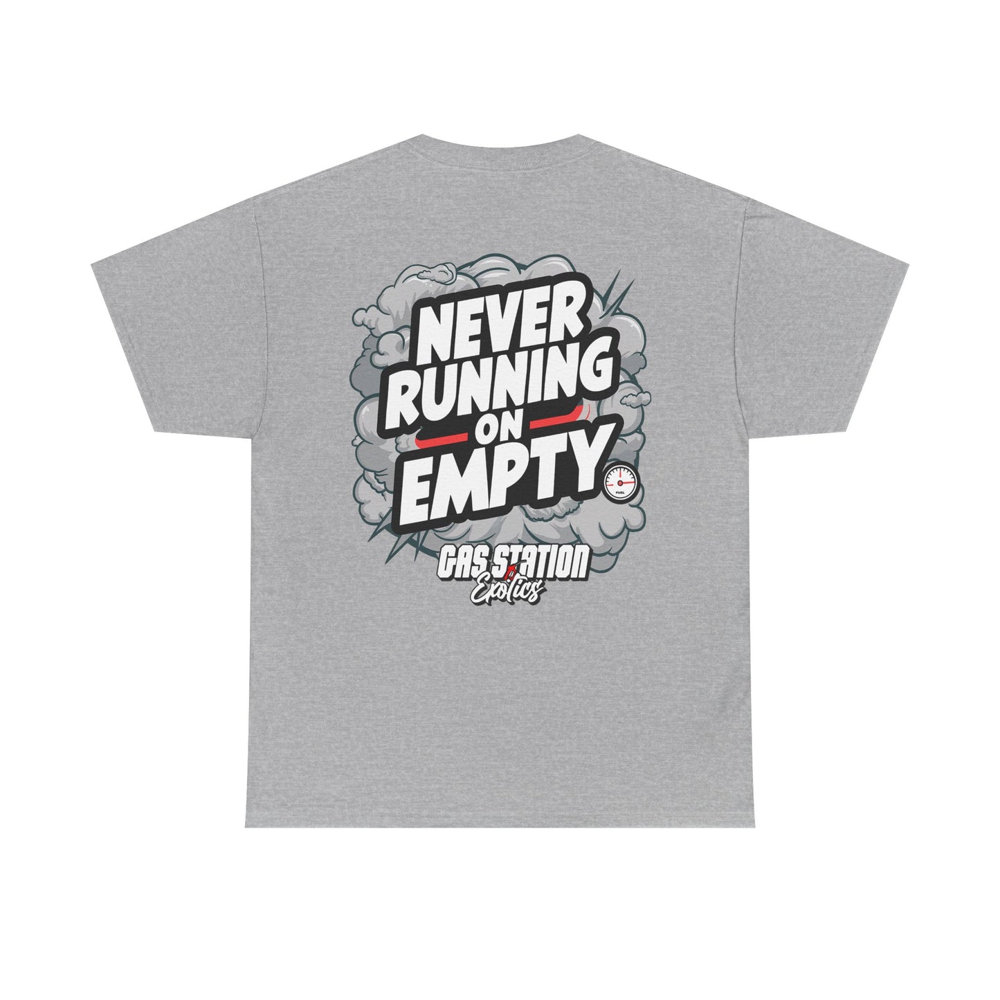 Never Running On Empty Gas Station Brand Tee