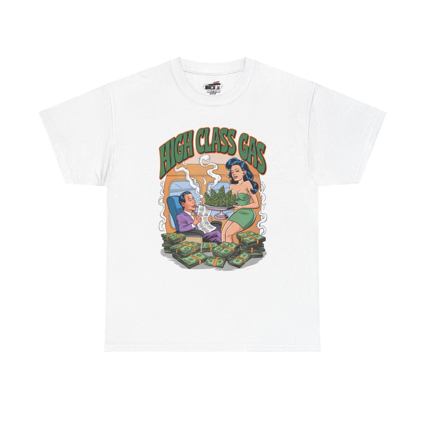 "High Class Gas" Gas Station Brand Tee