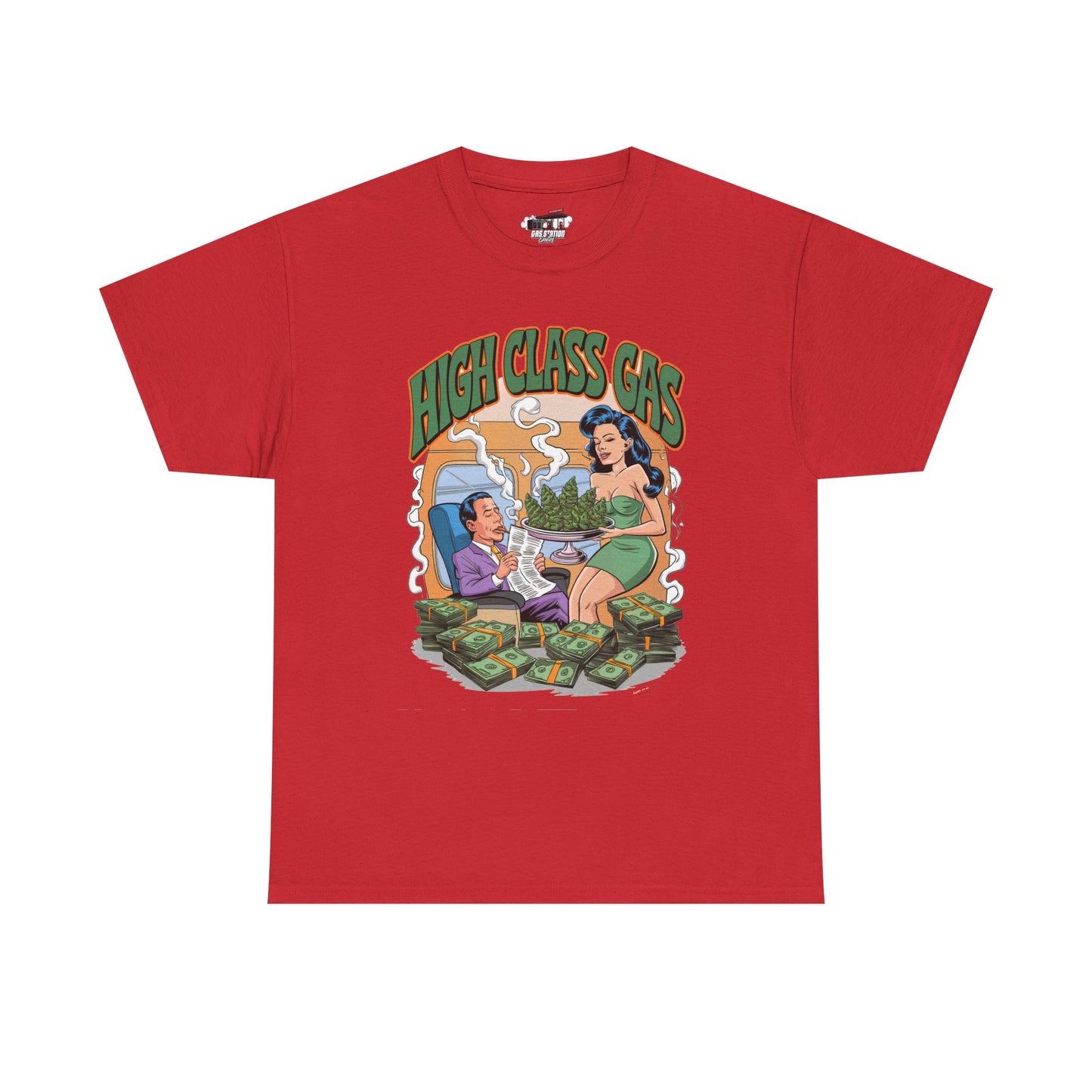 "High Class Gas" Gas Station Brand Tee